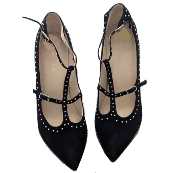 Brand New Women's Marc Fisher Black T-Strap Pumps - Picture 11 of 12